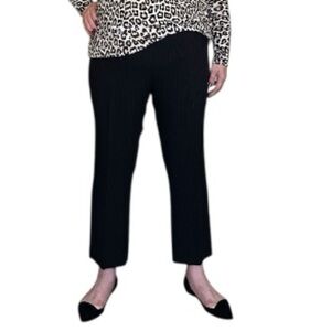 Marina Rinaldi Black Pinstripe Cropped Trouser Pants size 27 US 18 / 18W